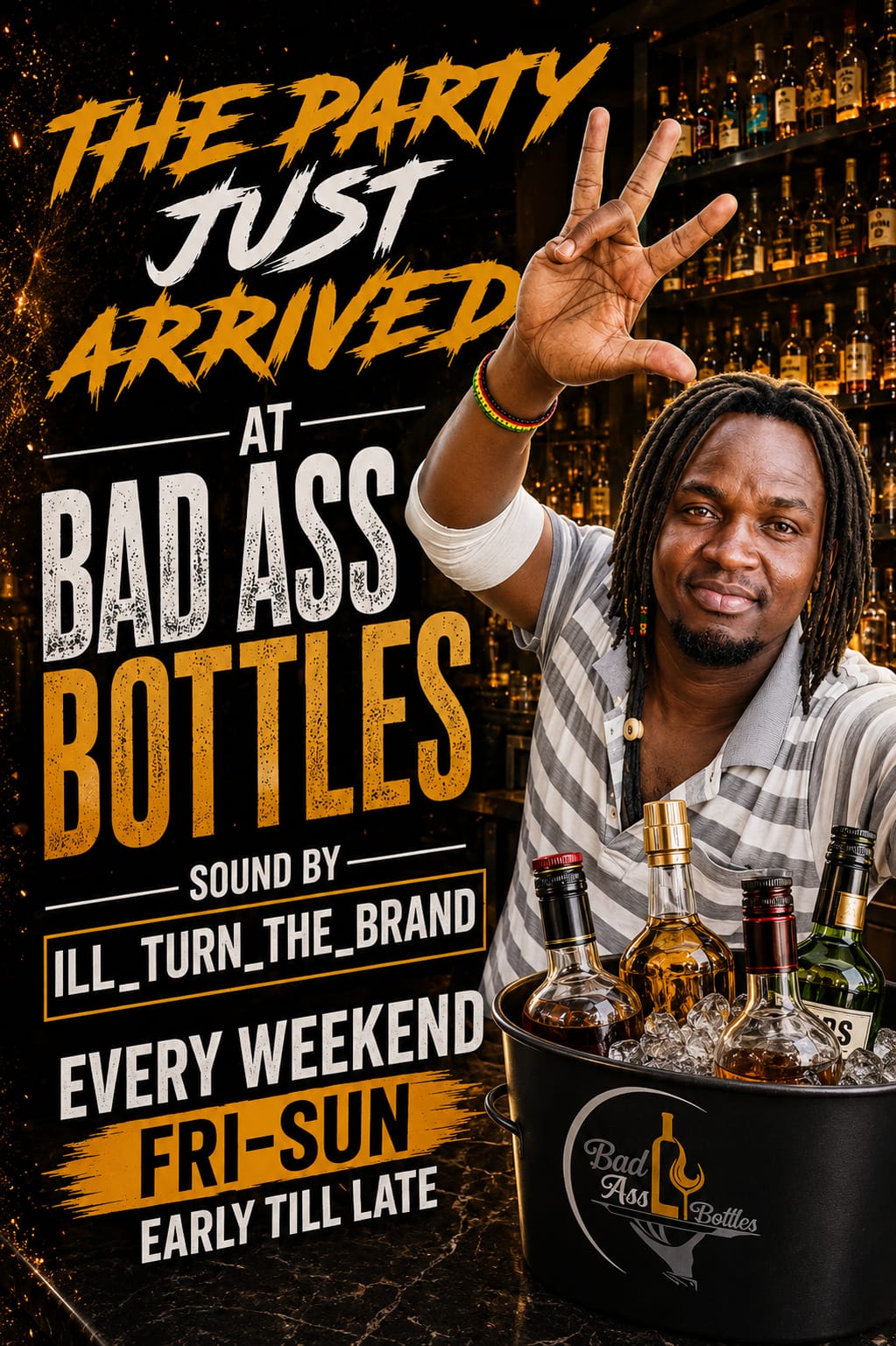 The party just arrived — every weekend Fri–Sun